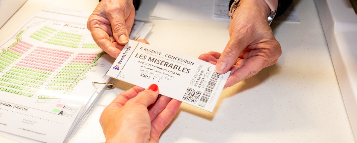Baycourt ticket purchase with event ticket and seating plan.